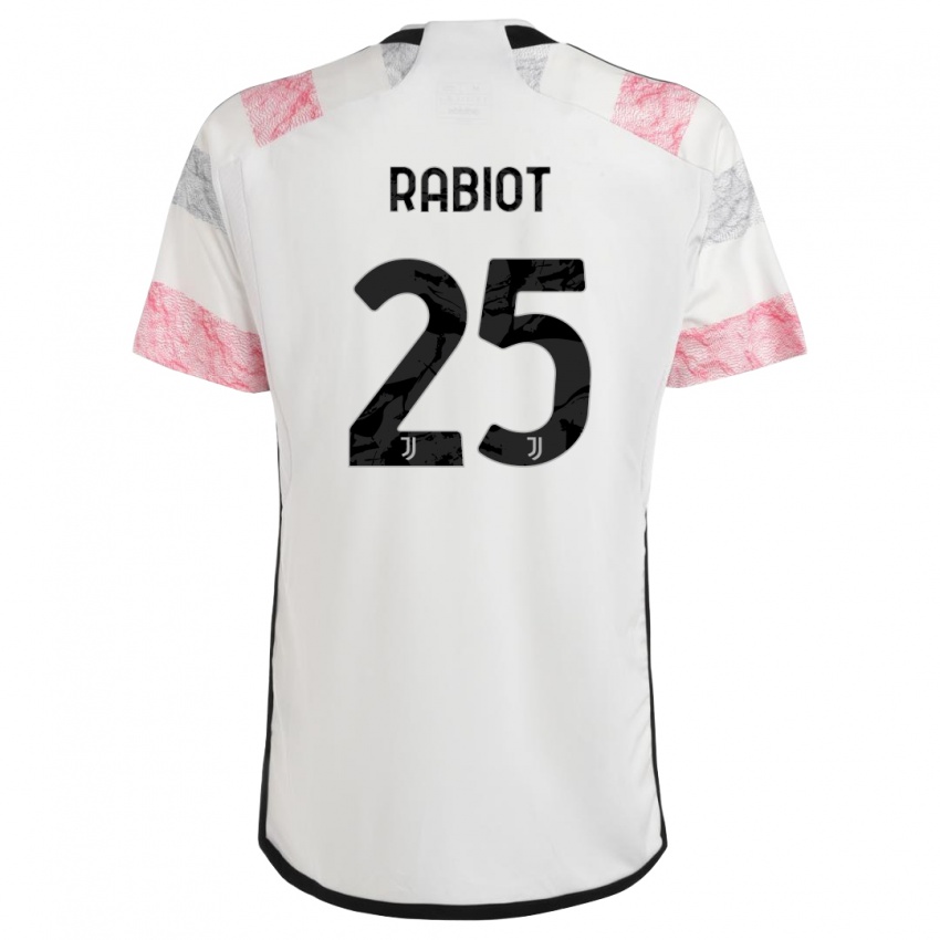 Kinder Adrien Rabiot #25 Weiß Rosa Auswärtstrikot Trikot 2023/24 T-Shirt Schweiz