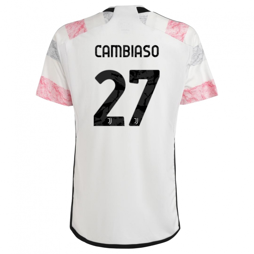 Kinder Andrea Cambiaso #27 Weiß Rosa Auswärtstrikot Trikot 2023/24 T-Shirt Schweiz