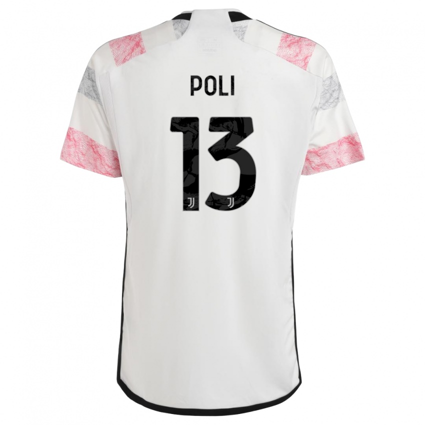 Kinder Fabrizio Poli #13 Weiß Rosa Auswärtstrikot Trikot 2023/24 T-Shirt Schweiz