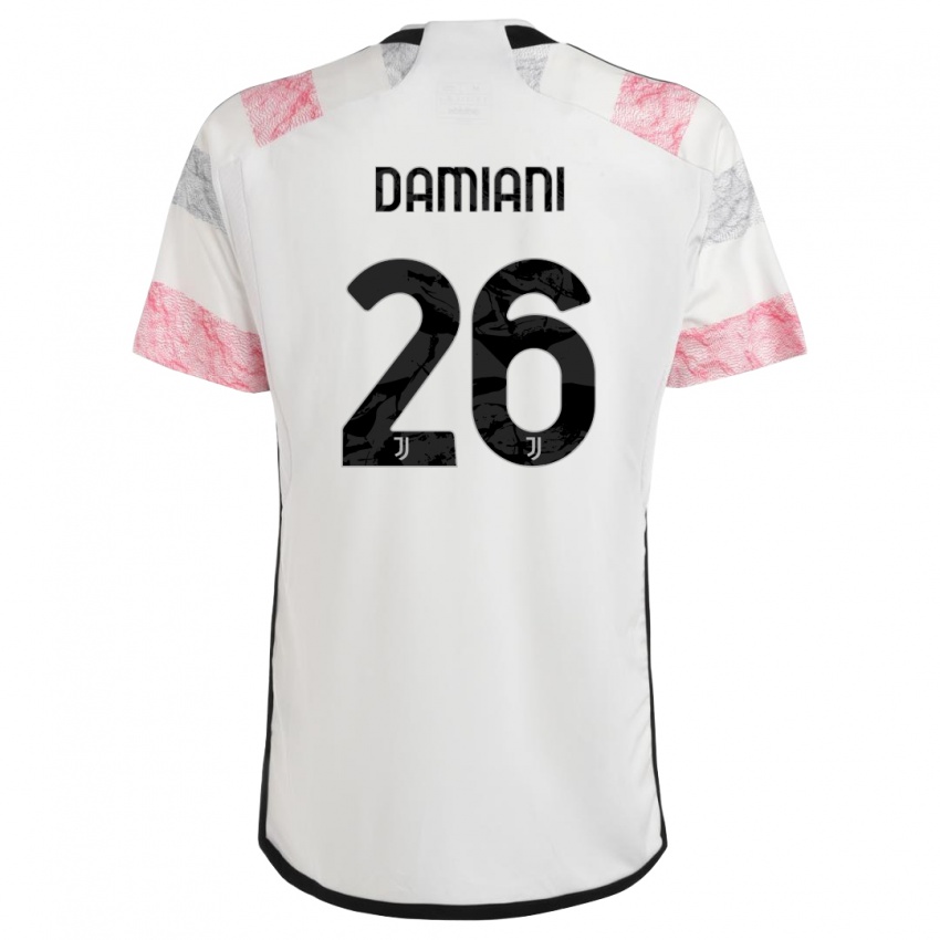 Kinder Samuele Damiani #26 Weiß Rosa Auswärtstrikot Trikot 2023/24 T-Shirt Schweiz