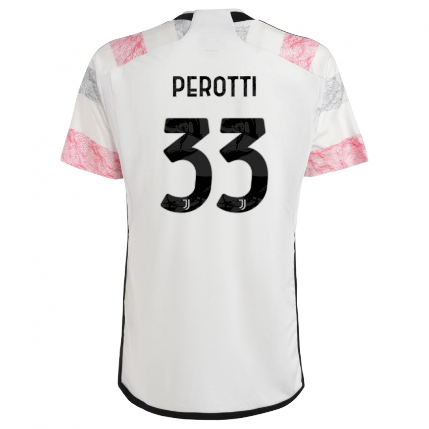 Kinder Clemente Perotti #33 Weiß Rosa Auswärtstrikot Trikot 2023/24 T-Shirt Schweiz