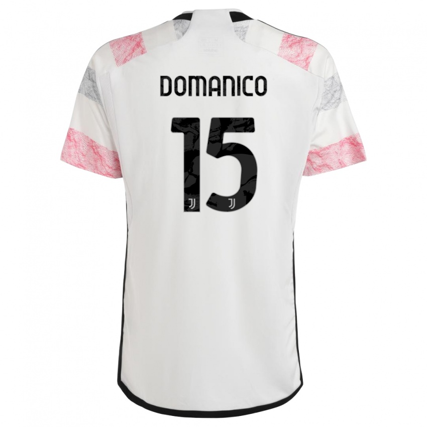 Kinder Saverio Domanico #15 Weiß Rosa Auswärtstrikot Trikot 2023/24 T-Shirt Schweiz