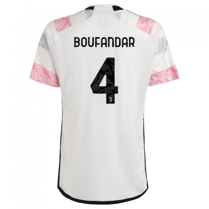 Kinder Adam Boufandar #4 Weiß Rosa Auswärtstrikot Trikot 2023/24 T-Shirt Schweiz