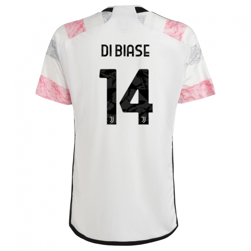 Kinder Gianmarco Di Biase #14 Weiß Rosa Auswärtstrikot Trikot 2023/24 T-Shirt Schweiz