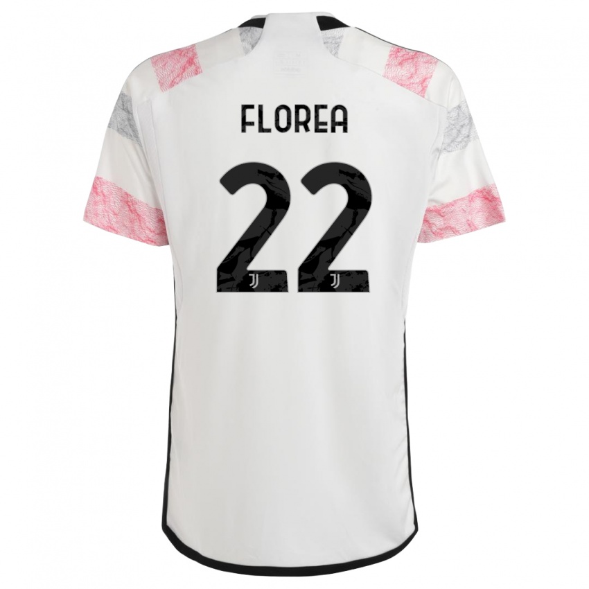 Kinder Andrei Florea #22 Weiß Rosa Auswärtstrikot Trikot 2023/24 T-Shirt Schweiz
