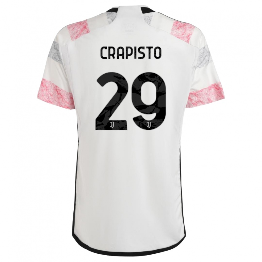 Kinder Francesco Crapisto #29 Weiß Rosa Auswärtstrikot Trikot 2023/24 T-Shirt Schweiz