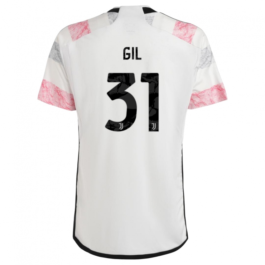 Kinder Javier Gil #31 Weiß Rosa Auswärtstrikot Trikot 2023/24 T-Shirt Schweiz