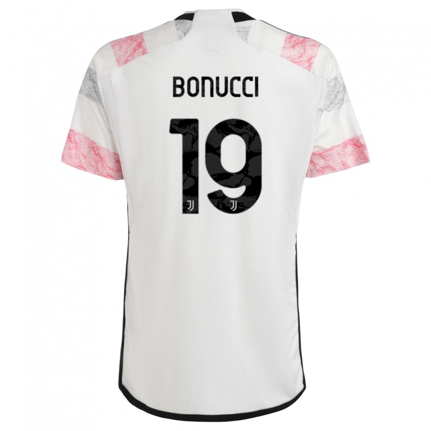 Kinder Leonardo Bonucci #19 Weiß Rosa Auswärtstrikot Trikot 2023/24 T-Shirt Schweiz
