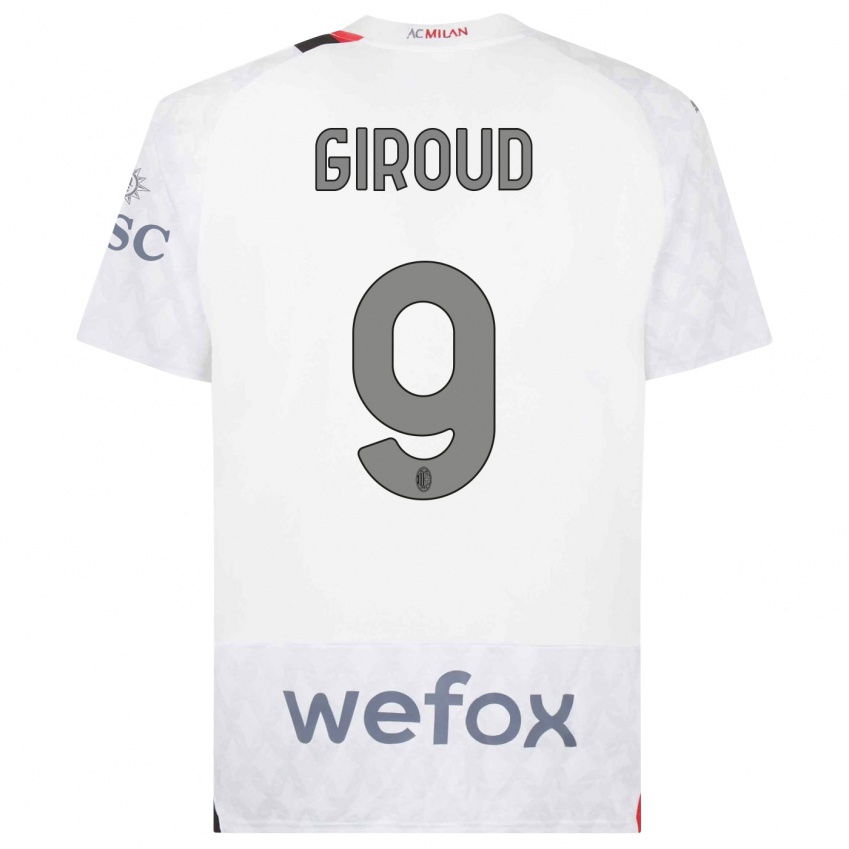 Kinder Olivier Giroud #9 Weiß Auswärtstrikot Trikot 2023/24 T-Shirt Schweiz