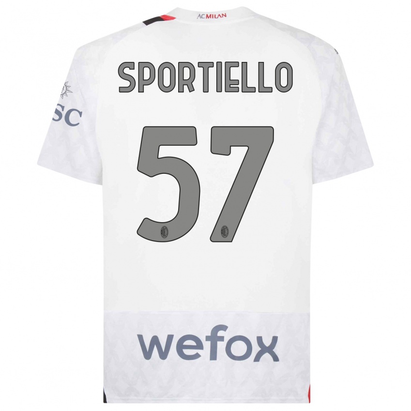 Kinder Marco Sportiello #57 Weiß Auswärtstrikot Trikot 2023/24 T-Shirt Schweiz