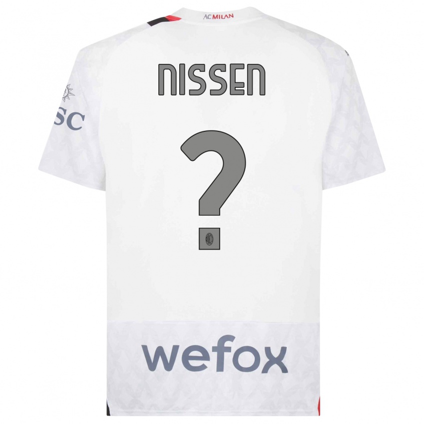 Kinder Fredrik Nissen #0 Weiß Auswärtstrikot Trikot 2023/24 T-Shirt Schweiz