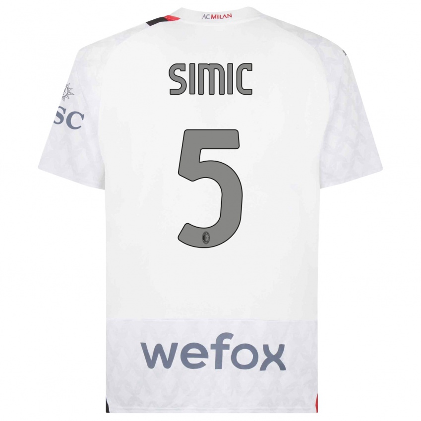 Kinder Jan-Carlo Simic #5 Weiß Auswärtstrikot Trikot 2023/24 T-Shirt Schweiz