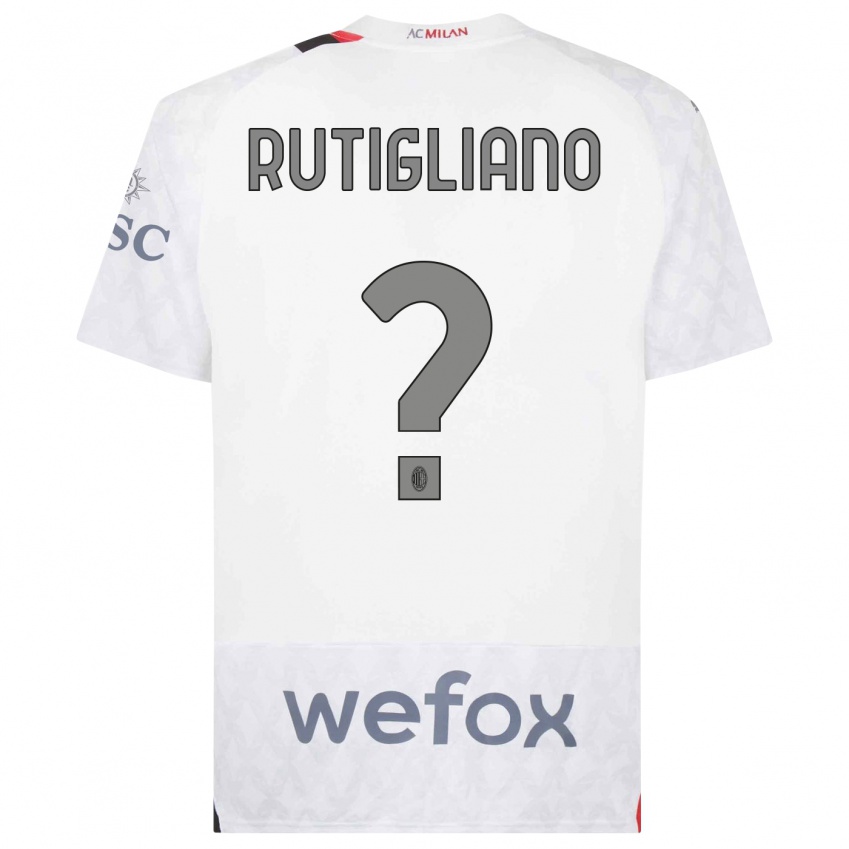 Enfant Maillot Samuele Rutigliano #0 Blanc Tenues Extérieur 2023/24 T-Shirt Suisse