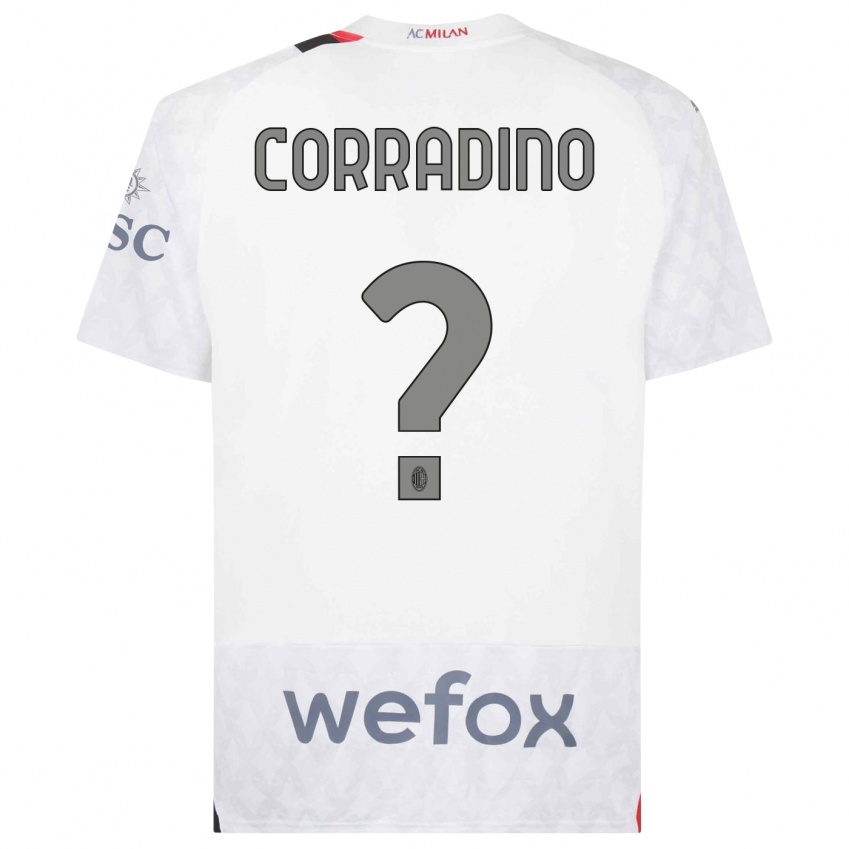 Kinder Riccardo Corradino #0 Weiß Auswärtstrikot Trikot 2023/24 T-Shirt Schweiz