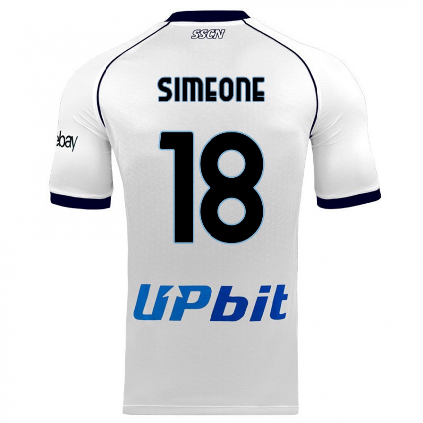 Kinder Giovanni Simeone #18 Weiß Auswärtstrikot Trikot 2023/24 T-Shirt Schweiz