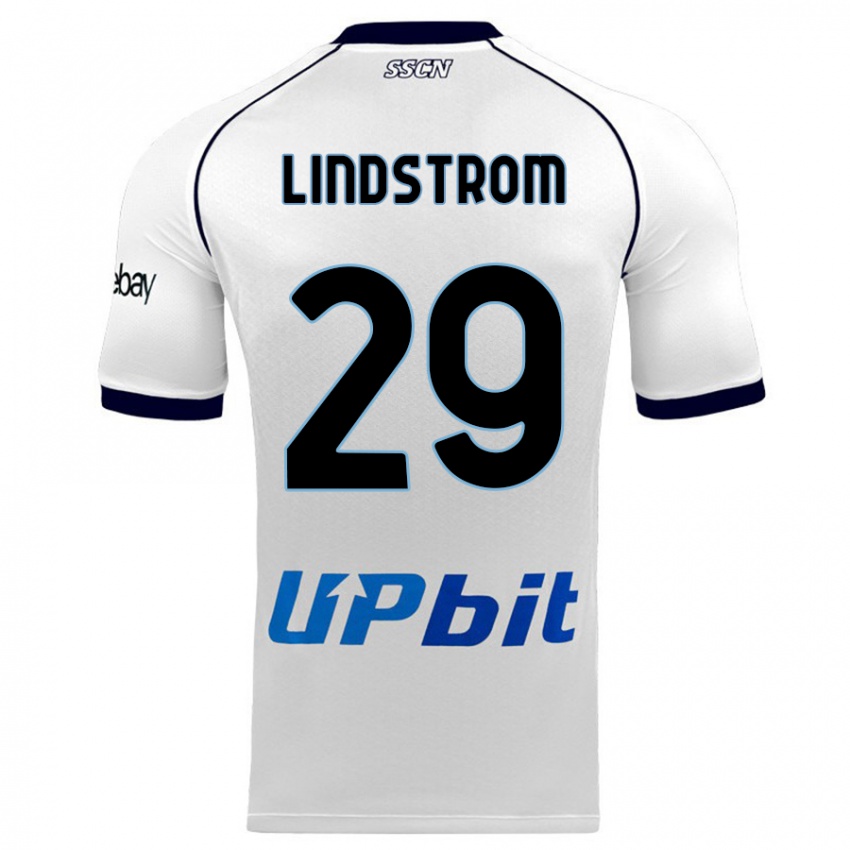 Kinder Jesper Lindstrøm #29 Weiß Auswärtstrikot Trikot 2023/24 T-Shirt Schweiz