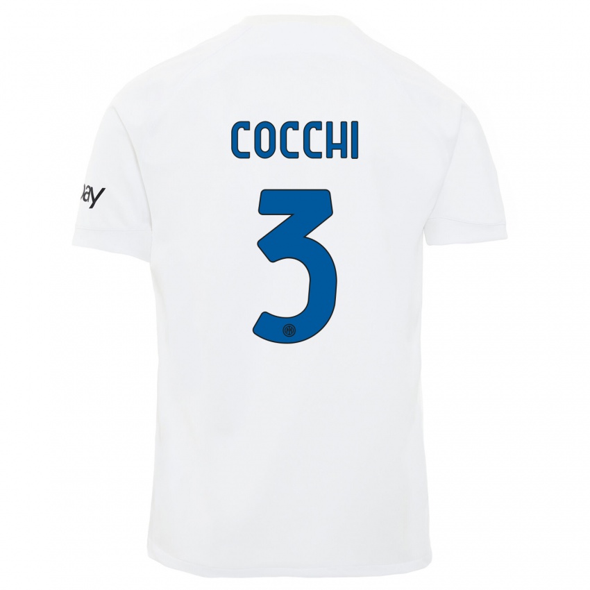 Enfant Maillot Matteo Cocchi #3 Blanc Tenues Extérieur 2023/24 T-Shirt Suisse