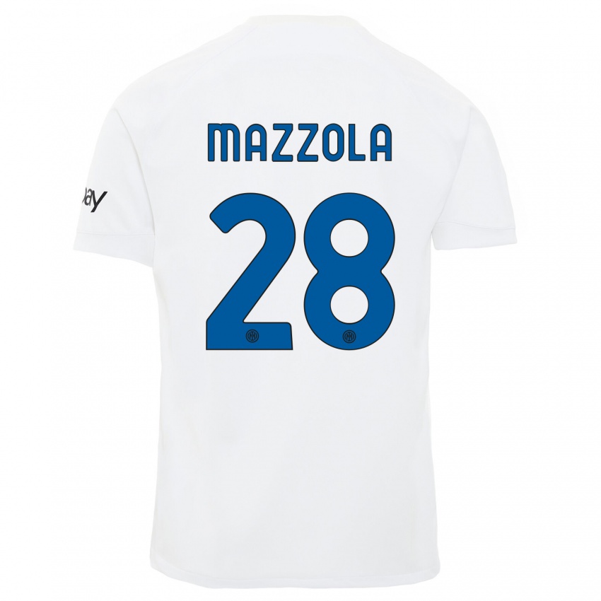 Kinder Giuseppe Mazzola #28 Weiß Auswärtstrikot Trikot 2023/24 T-Shirt Schweiz