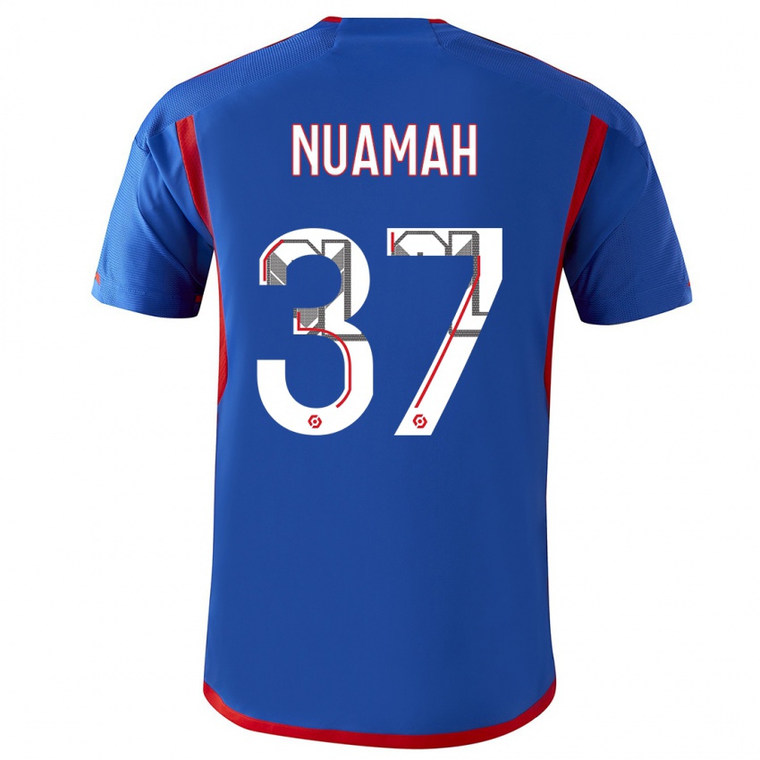 Kinder Ernest Nuamah #37 Blau Rot Auswärtstrikot Trikot 2023/24 T-Shirt Schweiz