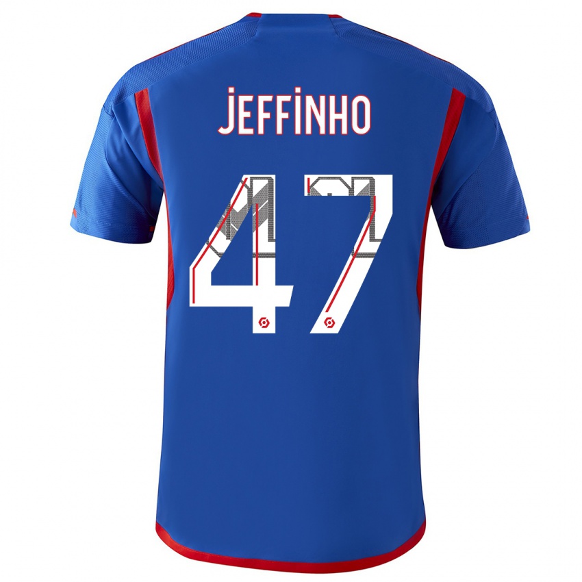 Kinder Jeffinho #47 Blau Rot Auswärtstrikot Trikot 2023/24 T-Shirt Schweiz