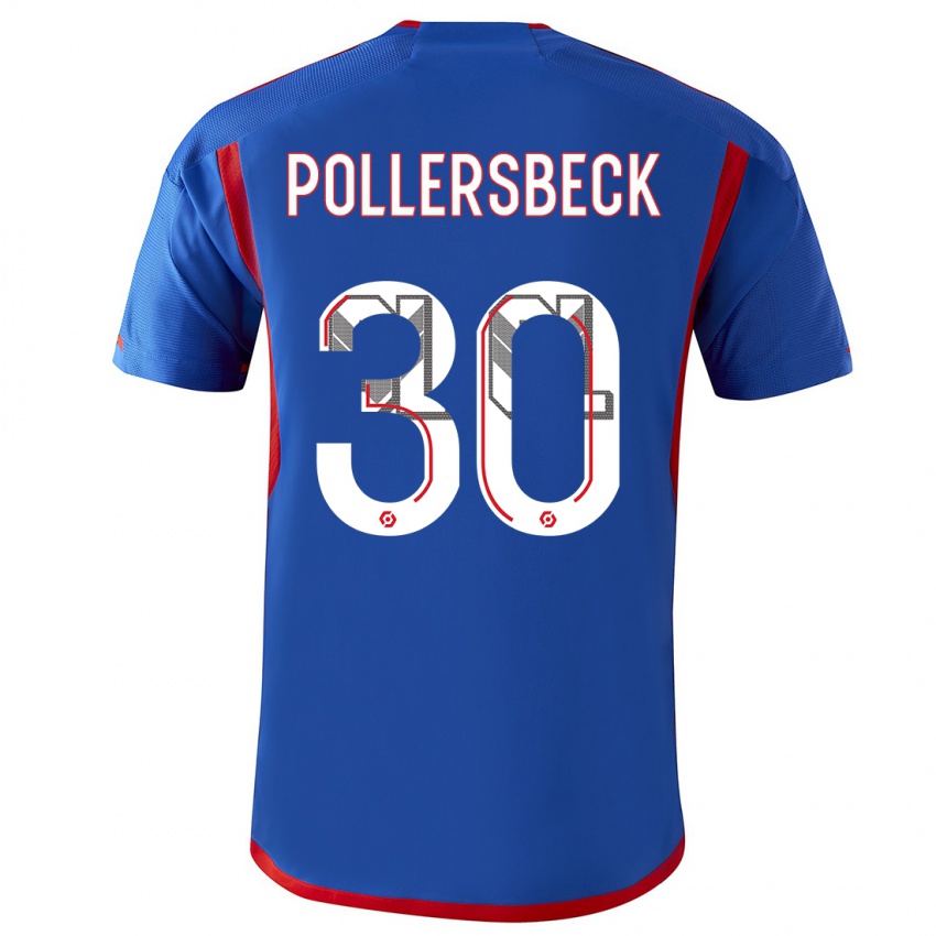 Kinder Julian Pollersbeck #30 Blau Rot Auswärtstrikot Trikot 2023/24 T-Shirt Schweiz