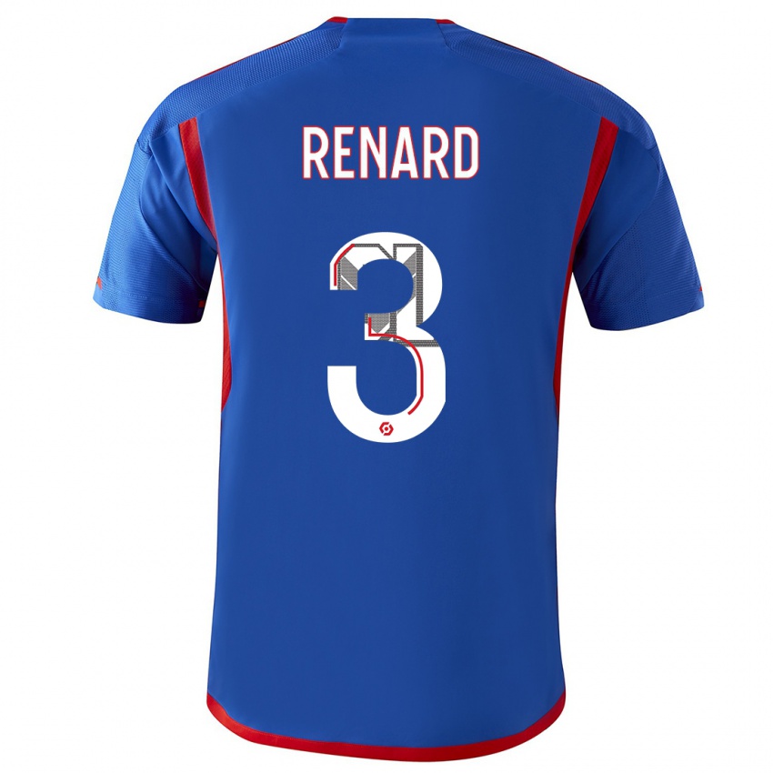 Kinder Wendie Renard #3 Blau Rot Auswärtstrikot Trikot 2023/24 T-Shirt Schweiz