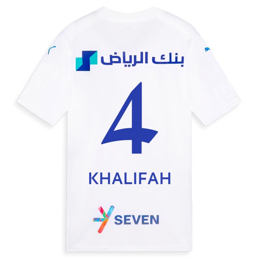 Kinder Khalifah Al-Dawsari #4 Weiß Auswärtstrikot Trikot 2023/24 T-Shirt Schweiz