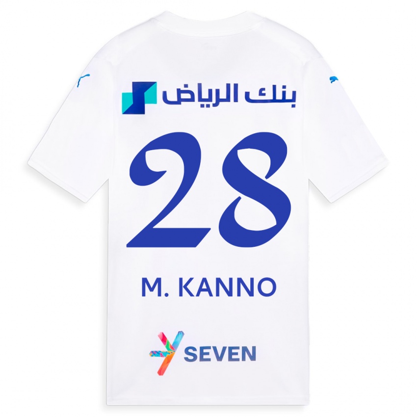 Kinder Mohamed Kanno #28 Weiß Auswärtstrikot Trikot 2023/24 T-Shirt Schweiz