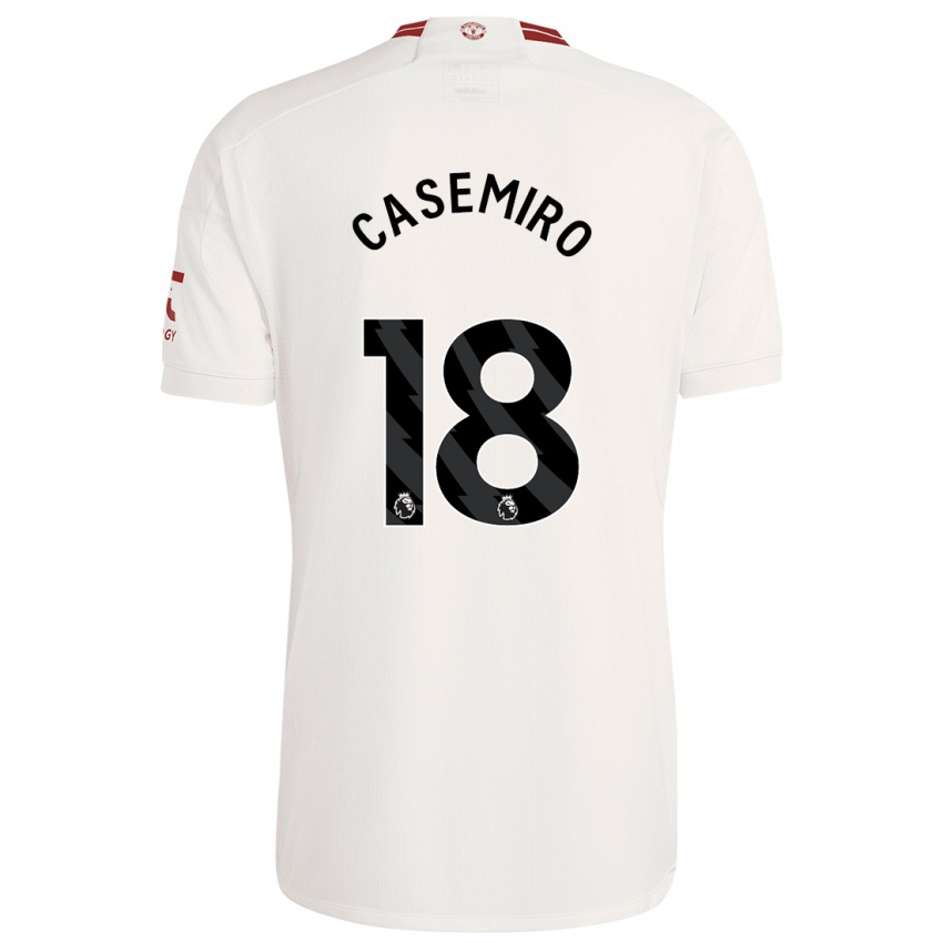 Enfant Maillot Casemiro #18 Blanc Troisieme 2023/24 T-Shirt Suisse