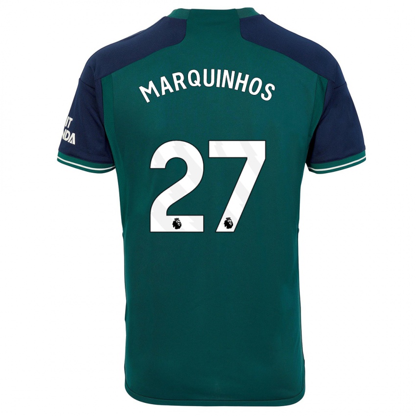 Enfant Maillot Marquinhos #27 Vert Troisieme 2023/24 T-Shirt Suisse