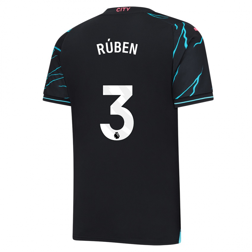 Kinder Ruben Dias #3 Dunkelblau Ausweichtrikot Trikot 2023/24 T-Shirt Schweiz