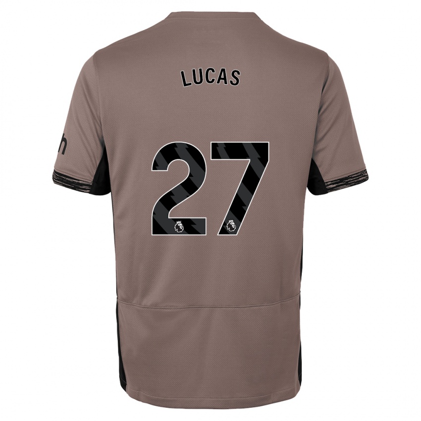 Kinder Lucas Moura #27 Dunkelbeige Ausweichtrikot Trikot 2023/24 T-Shirt Schweiz