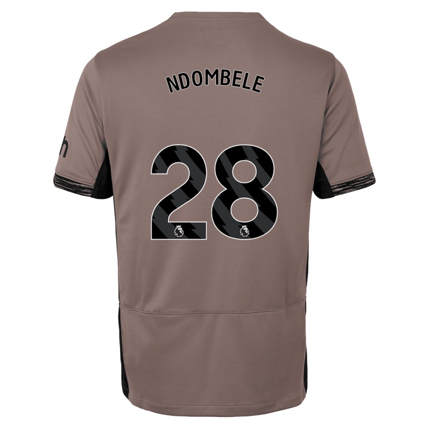 Kinder Tanguy Ndombele #28 Dunkelbeige Ausweichtrikot Trikot 2023/24 T-Shirt Schweiz