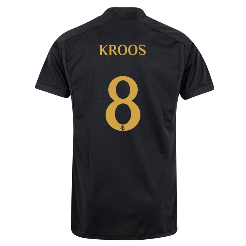 Kinder Toni Kroos #8 Schwarz Ausweichtrikot Trikot 2023/24 T-Shirt Schweiz