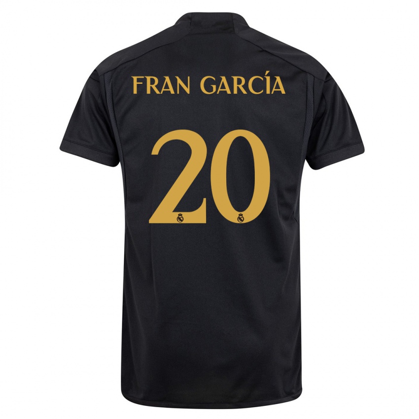 Kinder Fran García #20 Schwarz Ausweichtrikot Trikot 2023/24 T-Shirt Schweiz