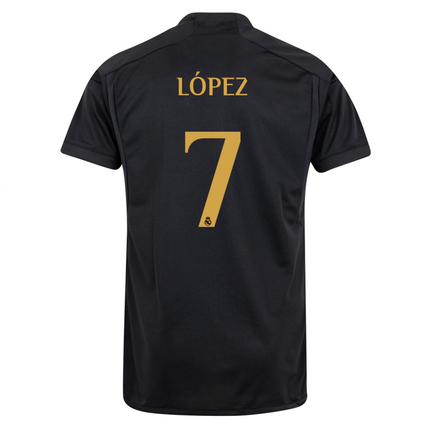 Kinder Noel López #7 Schwarz Ausweichtrikot Trikot 2023/24 T-Shirt Schweiz