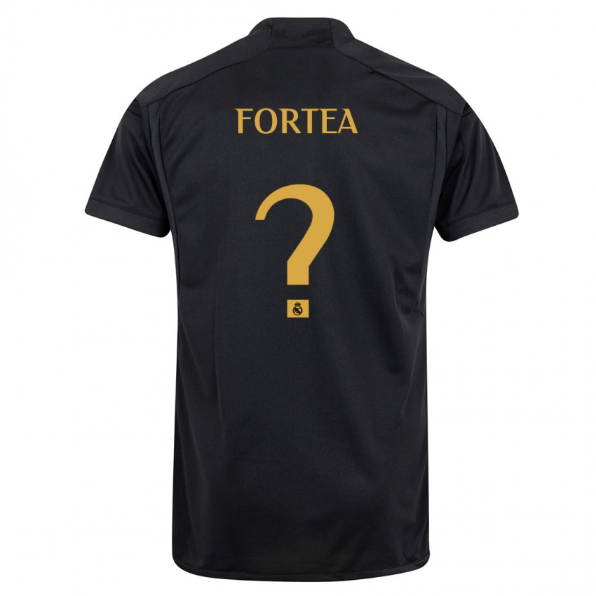 Kinder Jesús Fortea #0 Schwarz Ausweichtrikot Trikot 2023/24 T-Shirt Schweiz