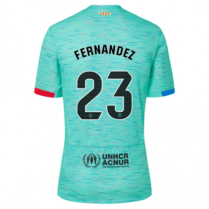 Enfant Maillot Pelayo Fernandez #23 Aqua Clair Troisieme 2023/24 T-Shirt Suisse