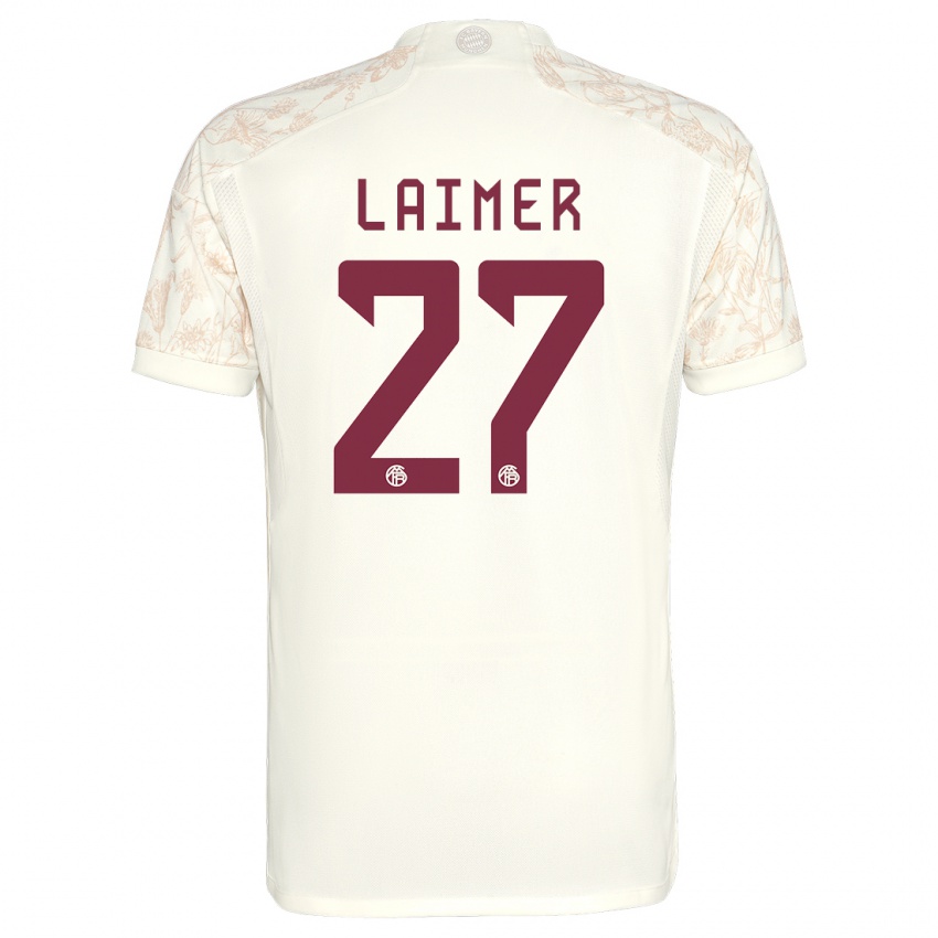 Kinder Konrad Laimer #27 Cremefarben Ausweichtrikot Trikot 2023/24 T-Shirt Schweiz