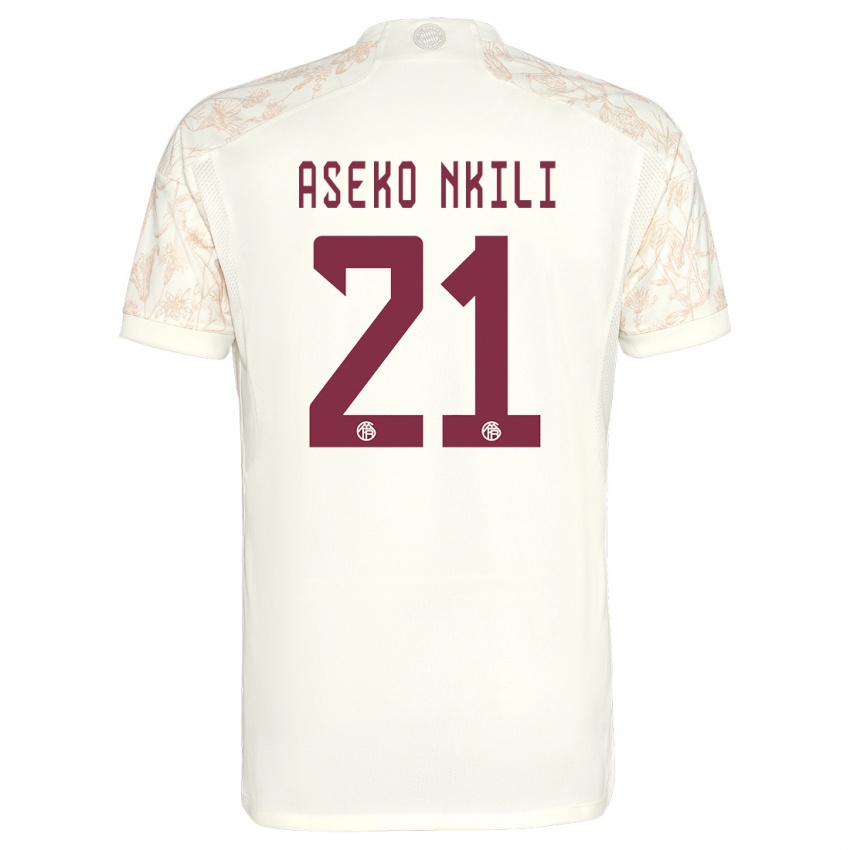 Kinder Noel Aseko Nkili #21 Cremefarben Ausweichtrikot Trikot 2023/24 T-Shirt Schweiz