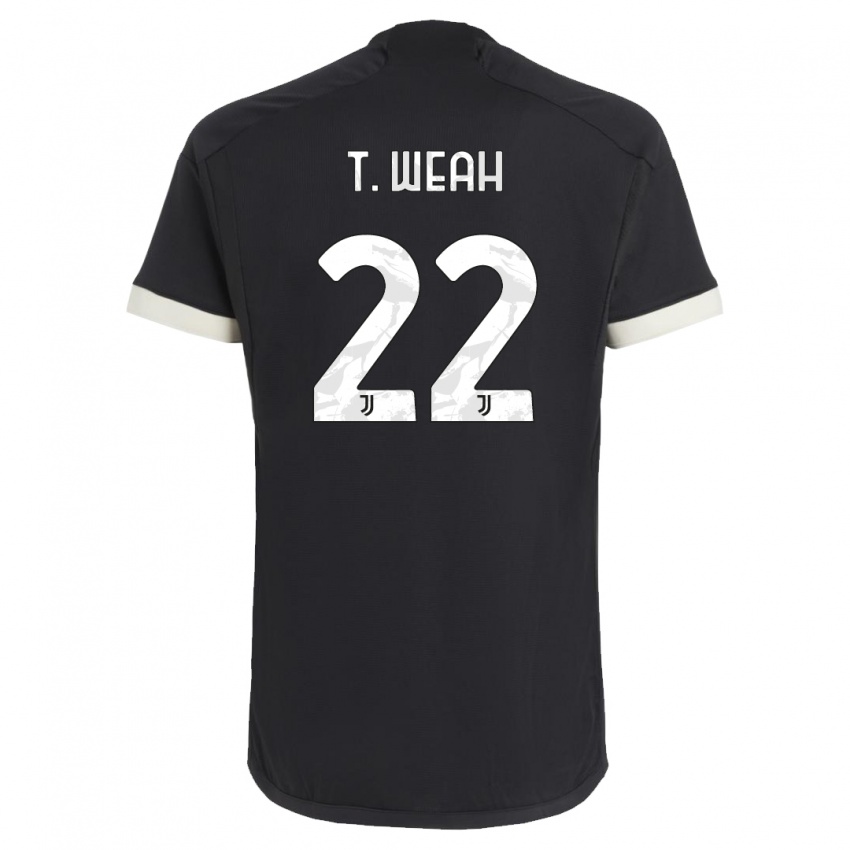 Kinder Timothy Weah #22 Schwarz Ausweichtrikot Trikot 2023/24 T-Shirt Schweiz