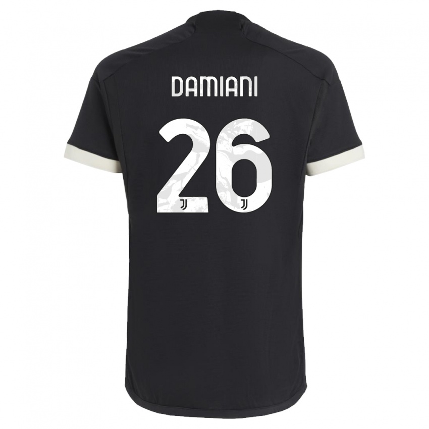 Kinder Samuele Damiani #26 Schwarz Ausweichtrikot Trikot 2023/24 T-Shirt Schweiz