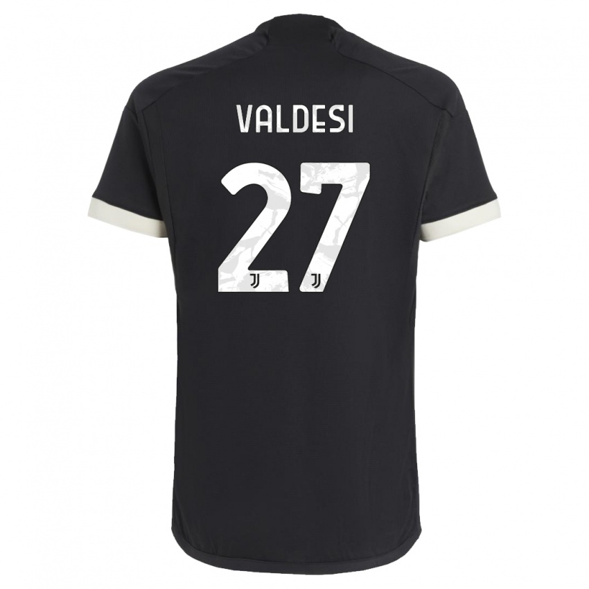 Kinder Andrea Valdesi #27 Schwarz Ausweichtrikot Trikot 2023/24 T-Shirt Schweiz