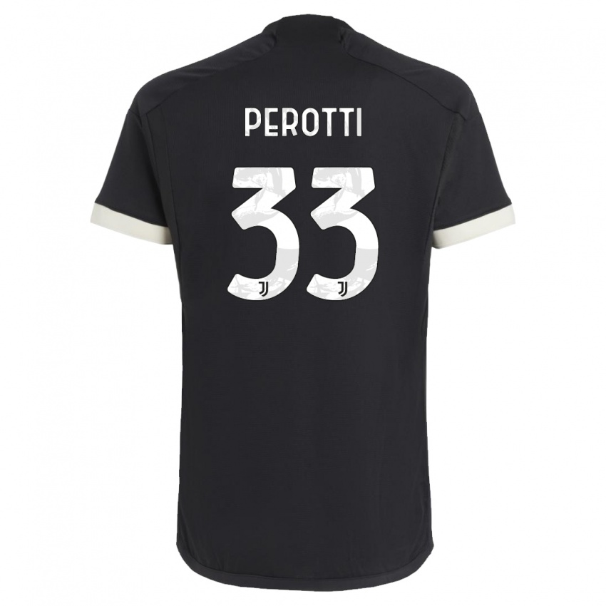 Kinder Clemente Perotti #33 Schwarz Ausweichtrikot Trikot 2023/24 T-Shirt Schweiz