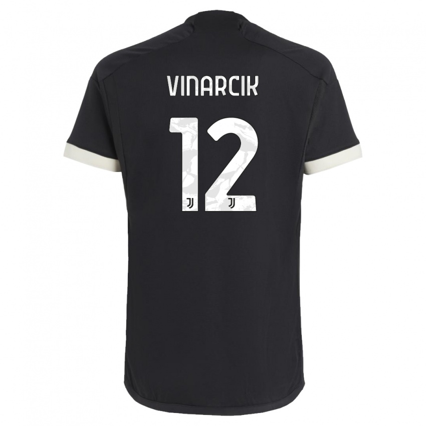 Kinder Jakub Vinarcik #12 Schwarz Ausweichtrikot Trikot 2023/24 T-Shirt Schweiz