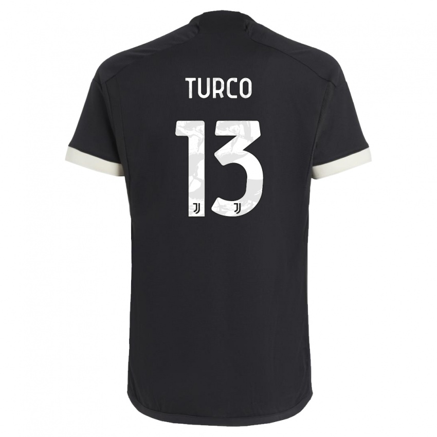 Kinder Stefano Turco #13 Schwarz Ausweichtrikot Trikot 2023/24 T-Shirt Schweiz