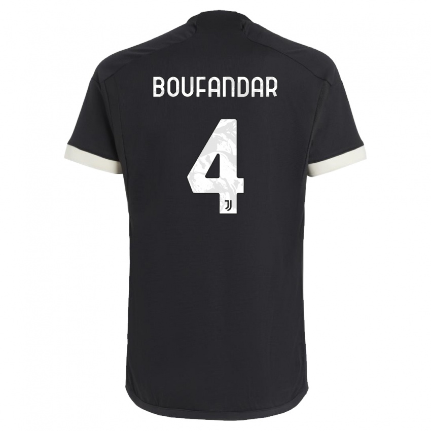 Kinder Adam Boufandar #4 Schwarz Ausweichtrikot Trikot 2023/24 T-Shirt Schweiz