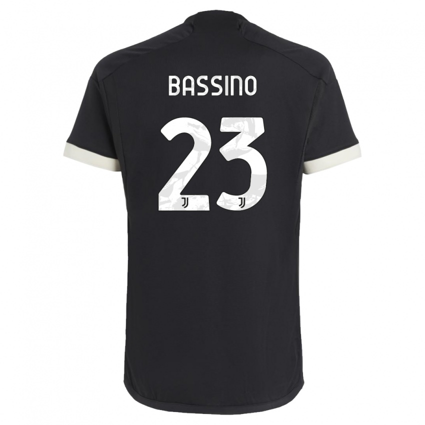 Kinder Alessandro Bassino #23 Schwarz Ausweichtrikot Trikot 2023/24 T-Shirt Schweiz
