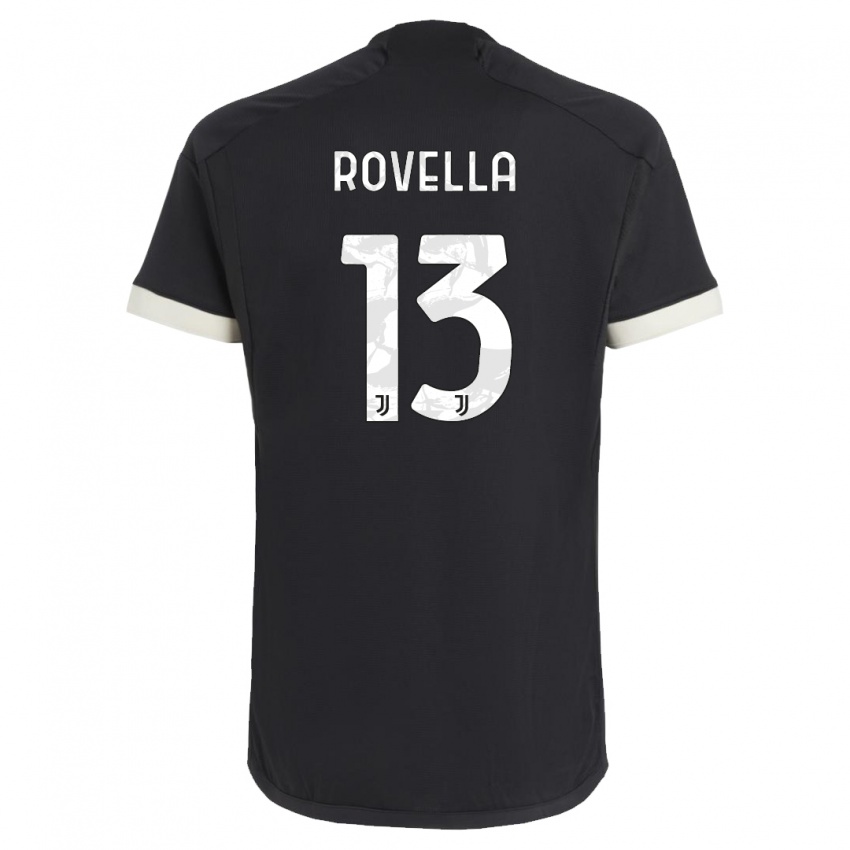 Kinder Nicolo Rovella #13 Schwarz Ausweichtrikot Trikot 2023/24 T-Shirt Schweiz