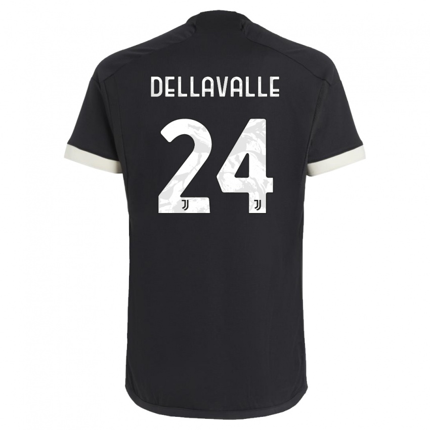 Kinder Lorenzo Dellavalle #24 Schwarz Ausweichtrikot Trikot 2023/24 T-Shirt Schweiz